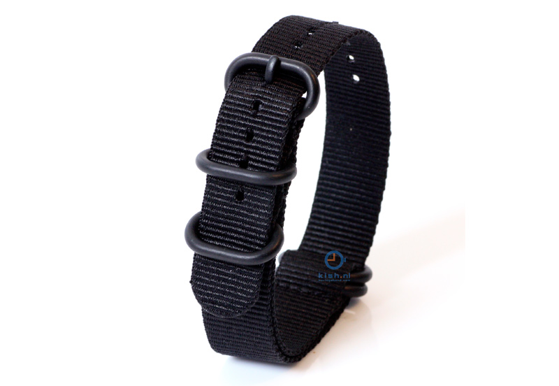 Watchstrap nylon 18mm black