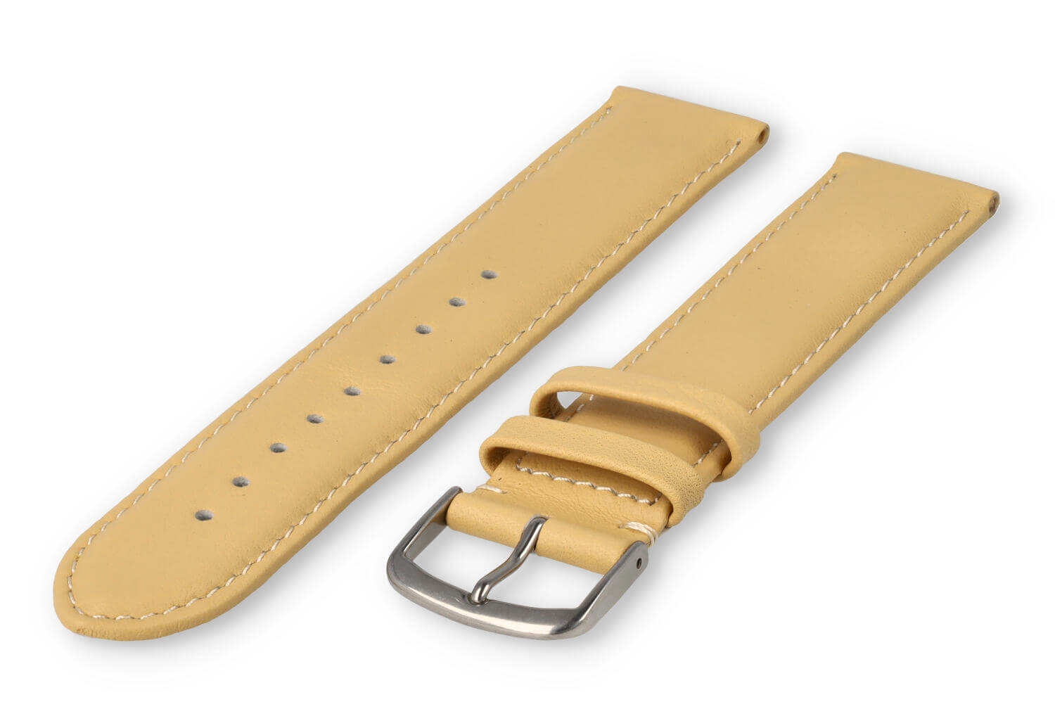 XL watch strap smooth leather - 20mm - vanilla