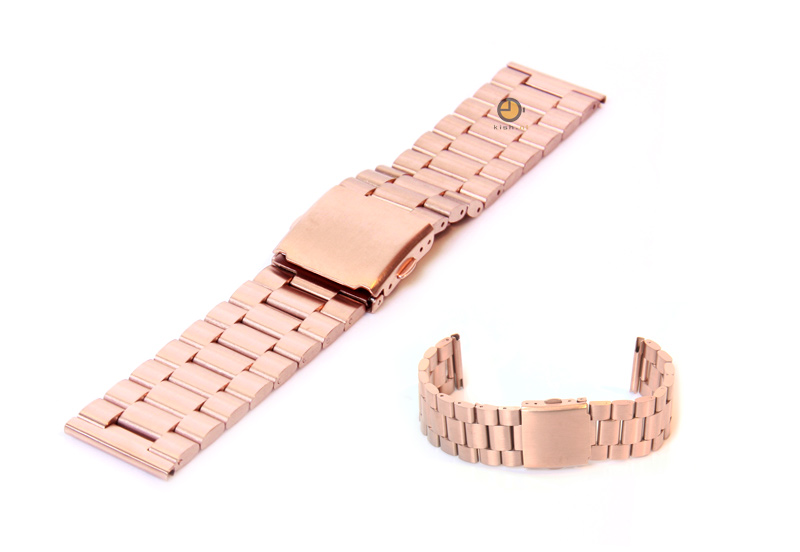 Watchstrap 23mm stainless steel matt rose gold