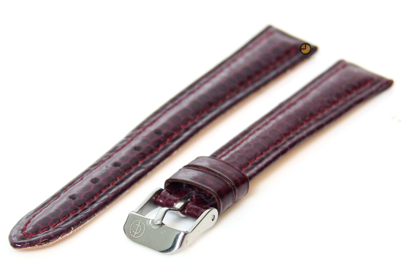 Watchstrap 16mm burgundy snake skin