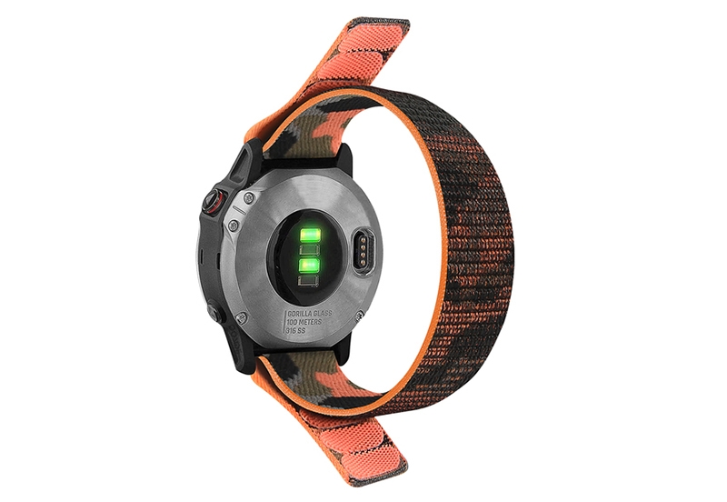 Nylon 26mm watch strap with velcro - Armyorange