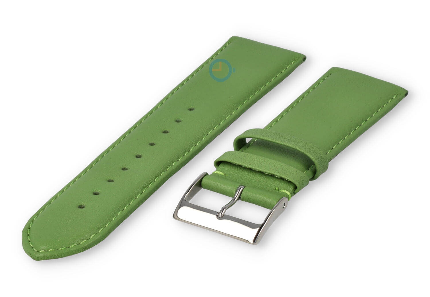 22mm watch strap smooth leather - apple green