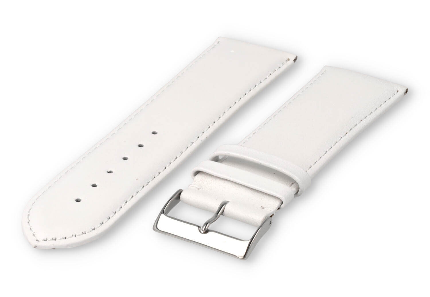 XL watch strap smooth leather - 28mm - white