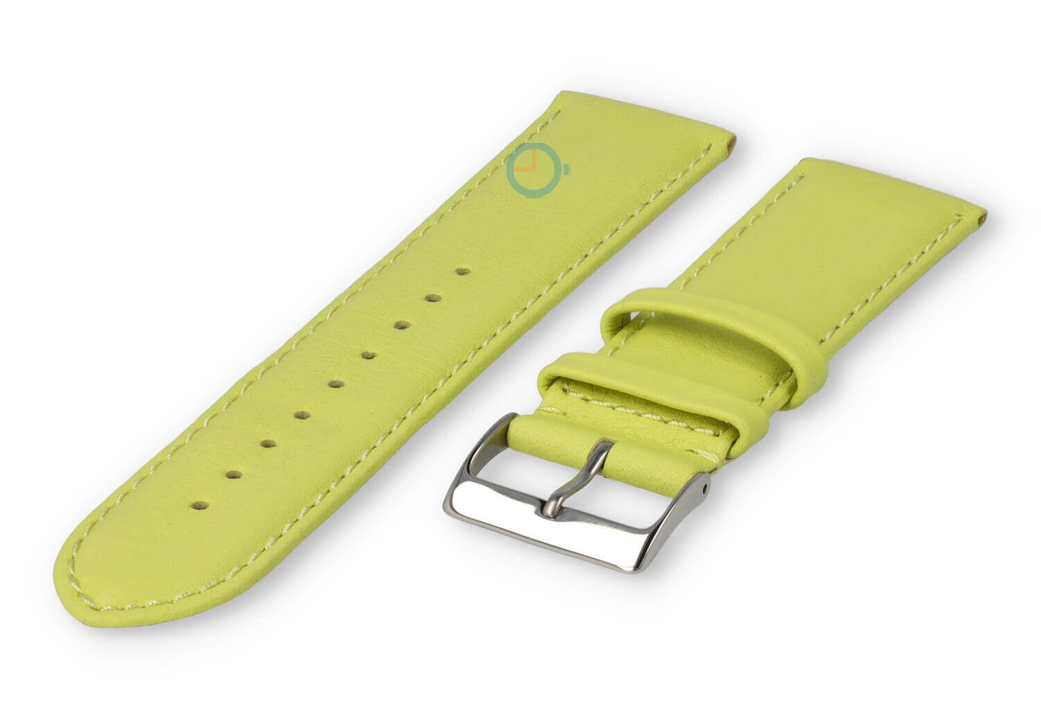 24mm watch strap smooth leather - lime