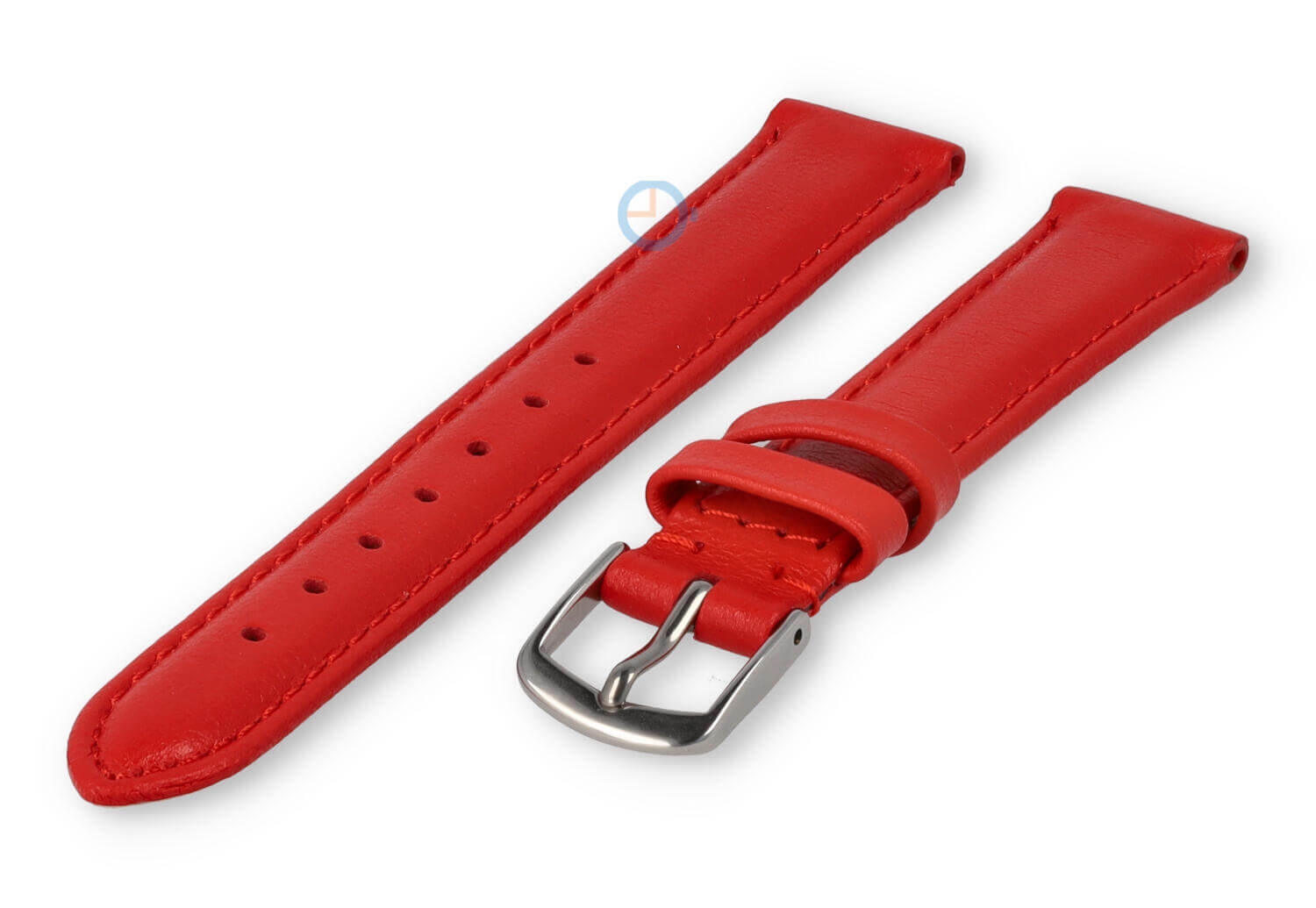 12mm watch strap smooth leather - bright red