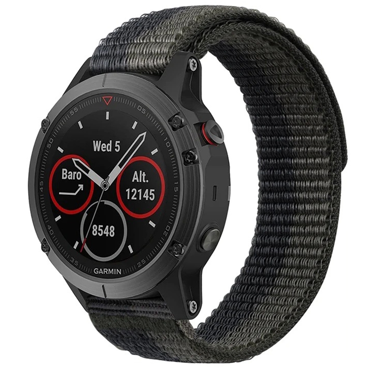 Garmin Fenix 7 strap with hook and loop - black/grey