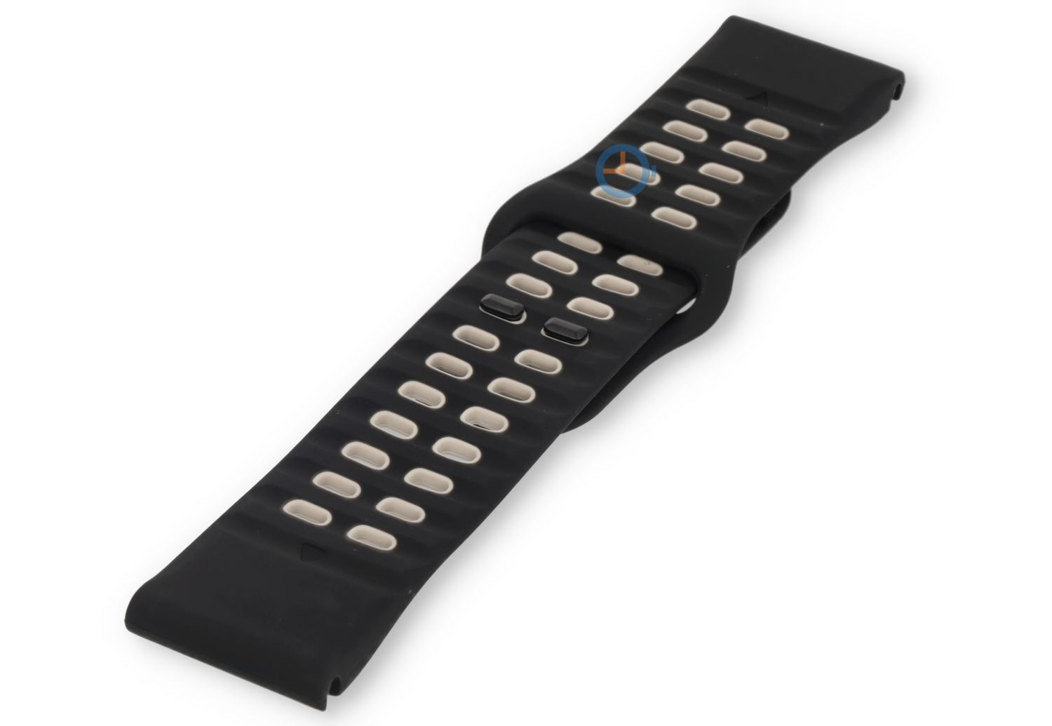 Breathable watch strap silicone - 26mm - black/grey