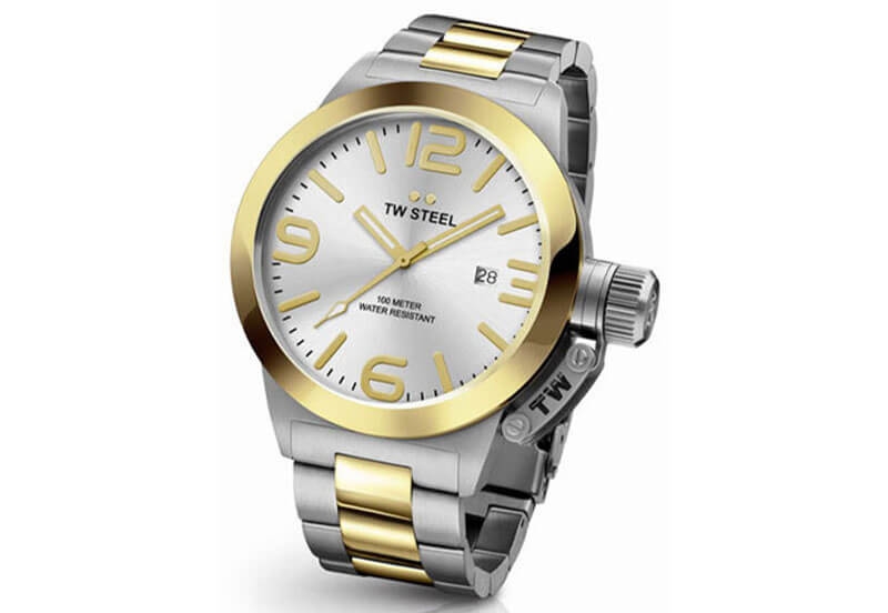 TW Steel Canteen CB32 watch strap silver - 24 mm