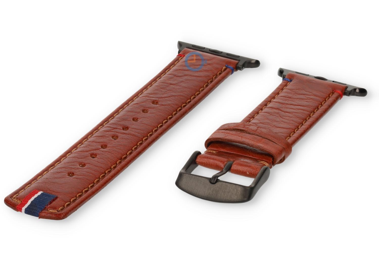 Luxury leather strap Apple Watch 45mm - Cognac