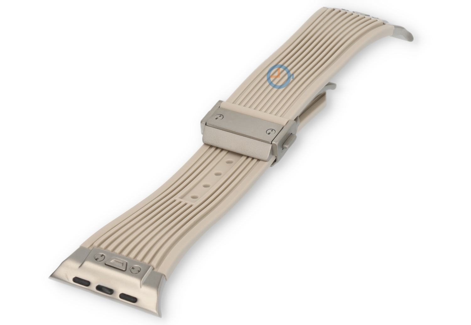 Hublot style strap Apple Watch 45 - starlight/silver
