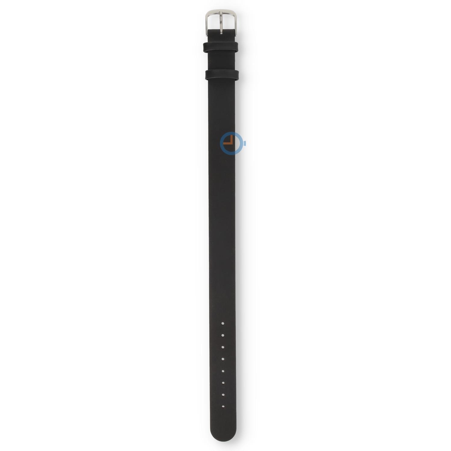 One-piece leather strap - 16mm - black