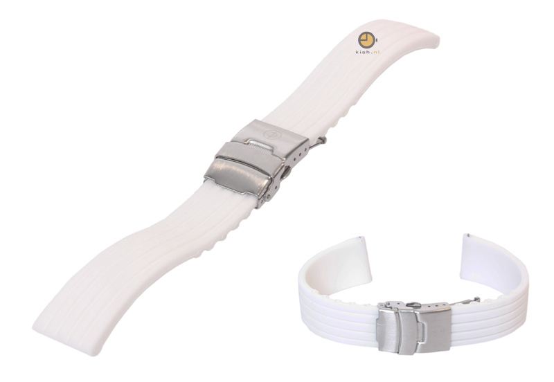 Silicone watchstrap 18mm white