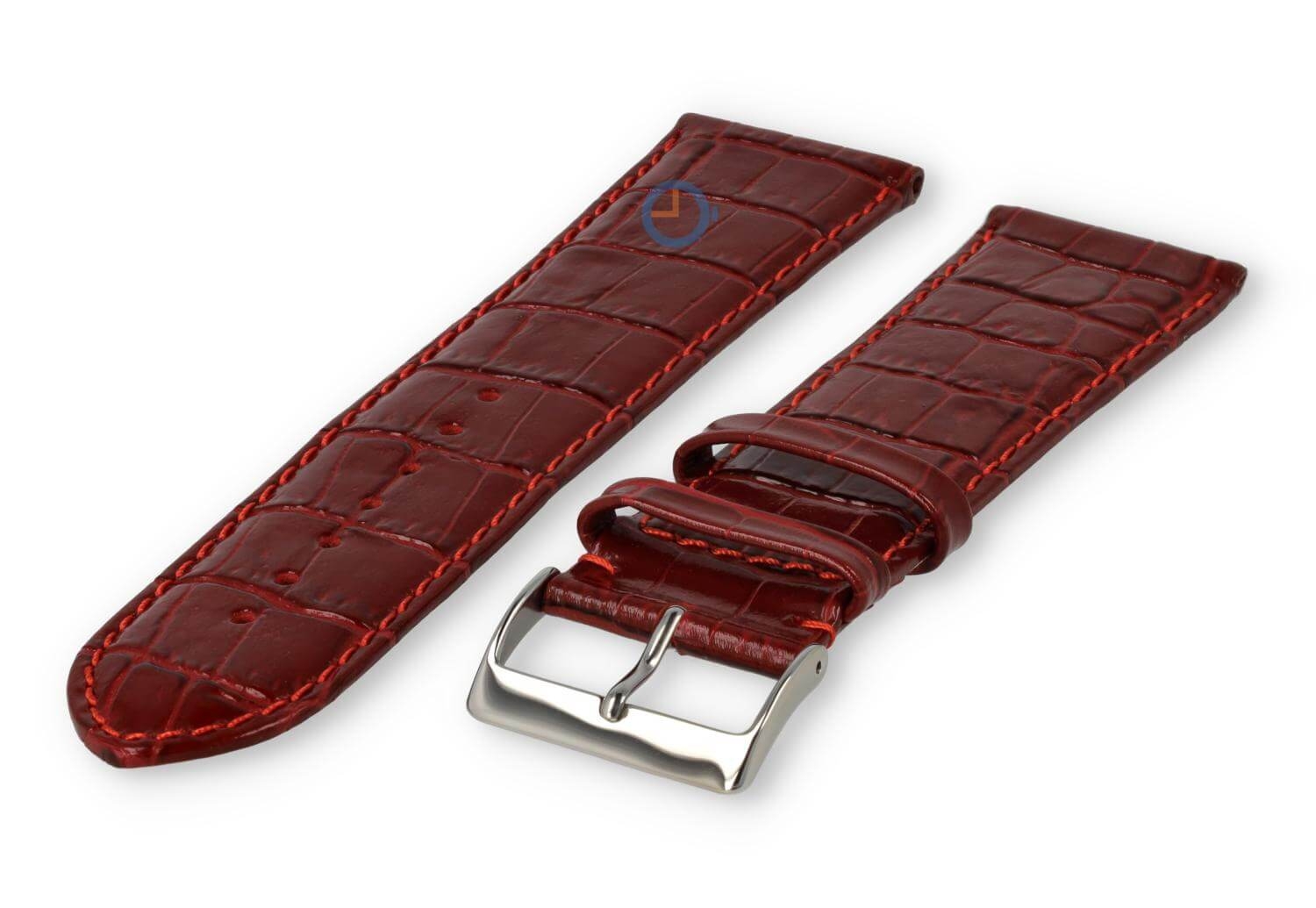 Basic croco watch strap XL - 24mm - bordeaux