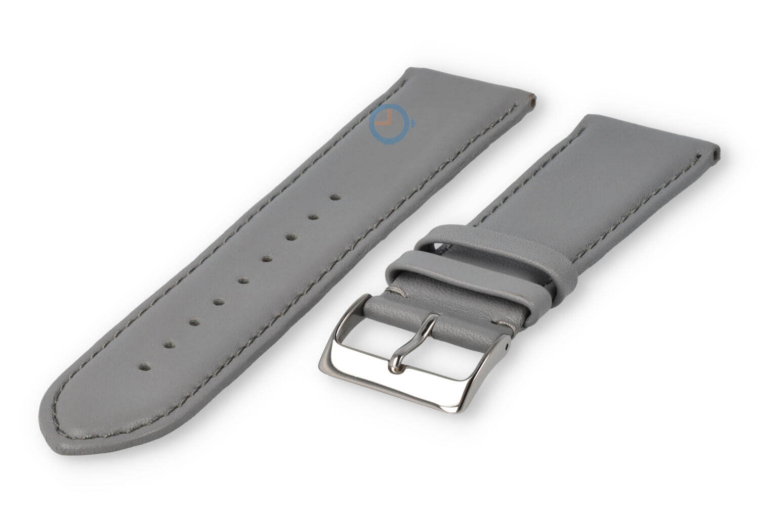 24mm watch strap smooth leather - lightgrey