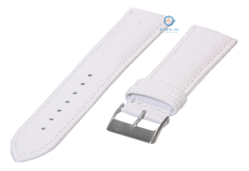 Watchstrap 22mm white lizard leather