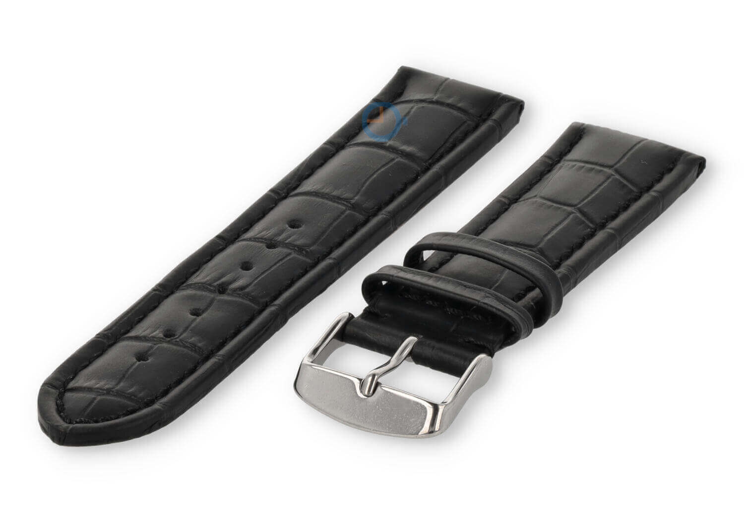 Strong calfskin watch strap - 24mm - black