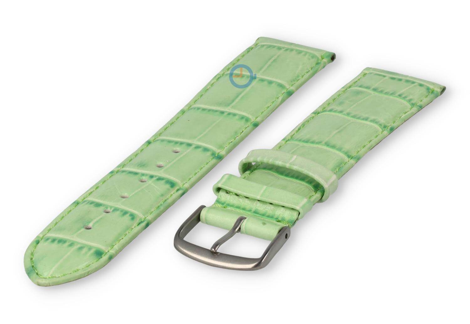 Extra-long crocoleather strap  - 20mm - apple green