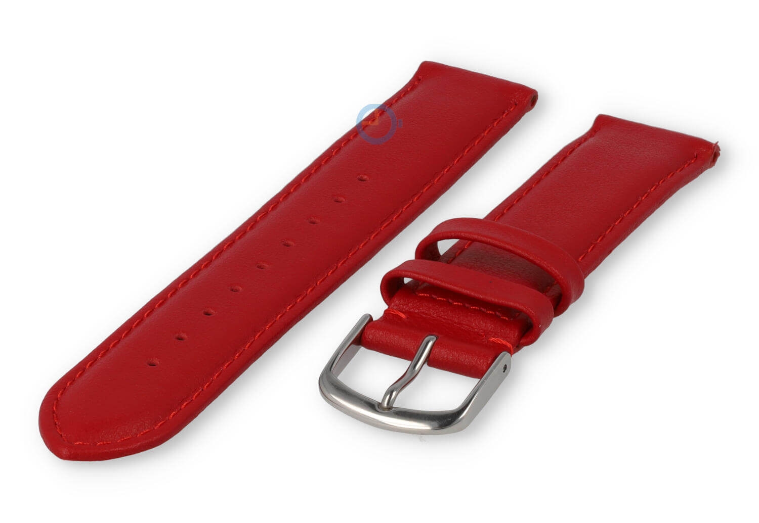 18mm watch strap smooth leather - dark red