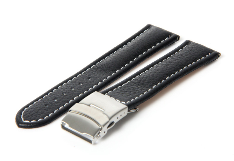 Watchstrap 20mm black calf