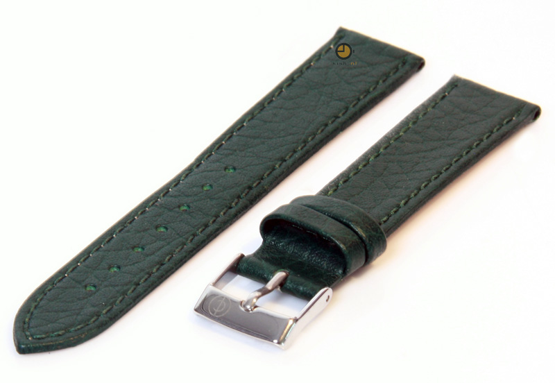 Watchstrap 16mm darkgreen buffalo leather