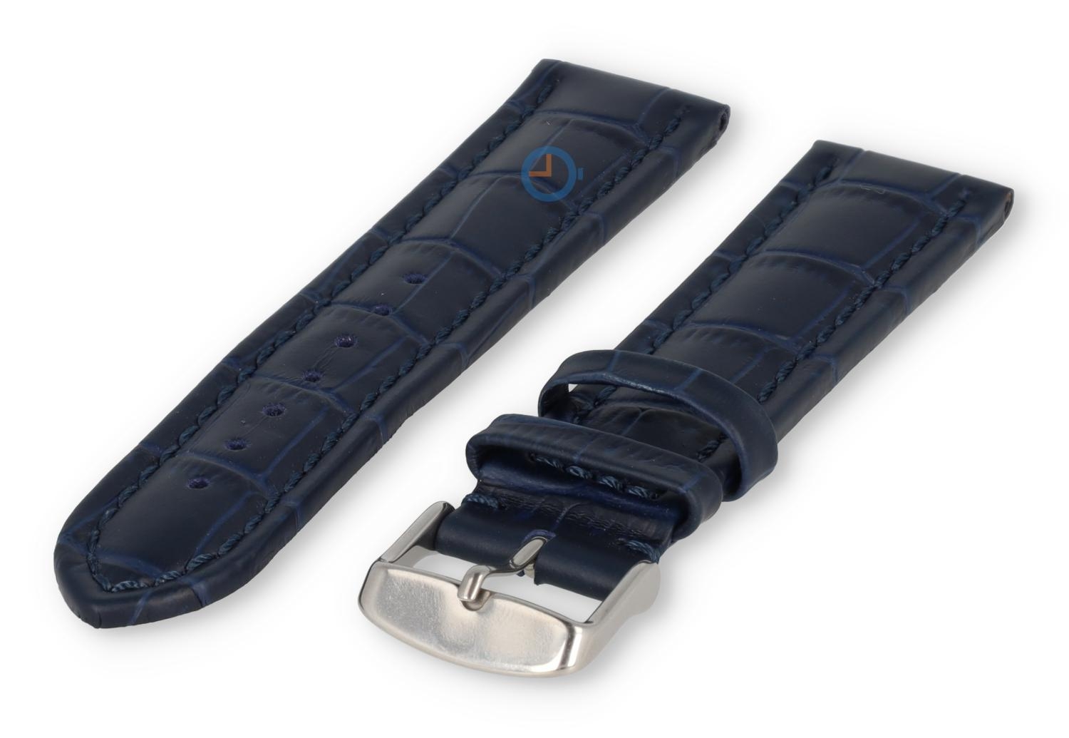 Strong calfskin watch strap - 22mm - dark blue