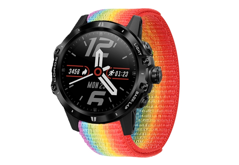 Nylon 26mm watch strap with velcro - rainbow