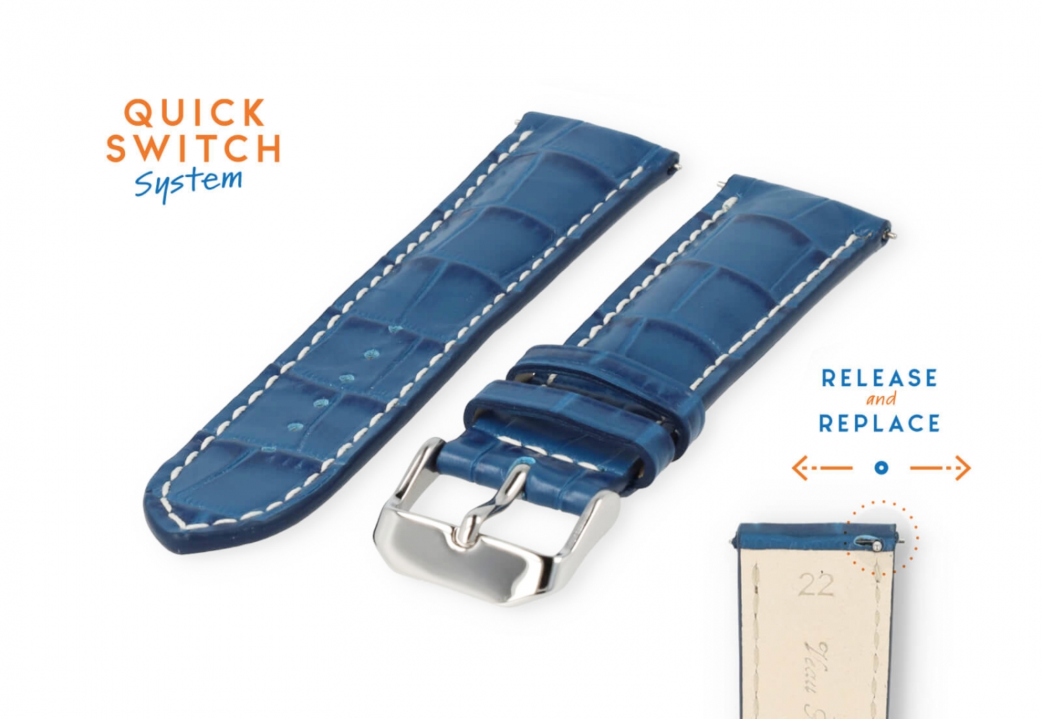 Watchstrap 22mm blue