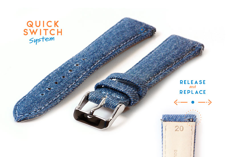 Watchstrap 20mm denim