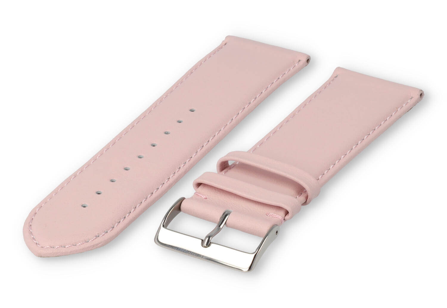 XL watch strap smooth leather - 28mm - pastel pink