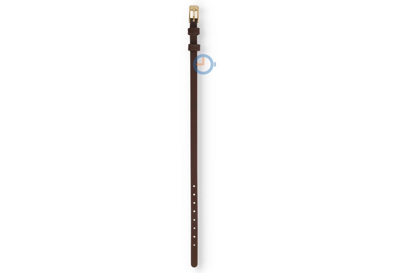 One-piece leather strap - 6mm - dark brown with gold