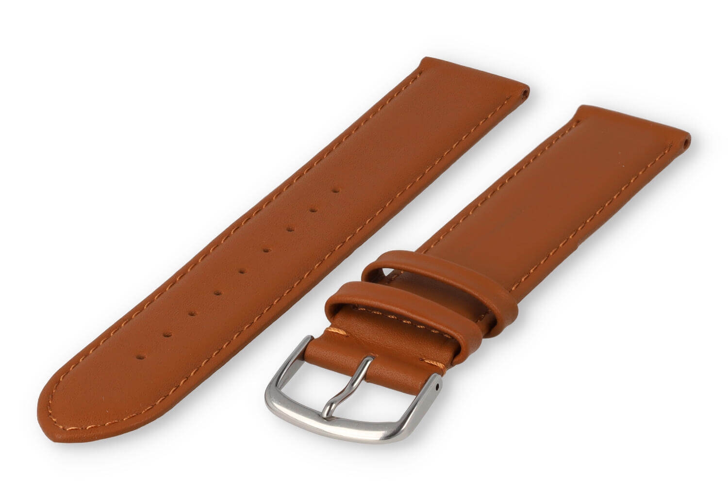 XL watch strap smooth leather - 20mm - brown