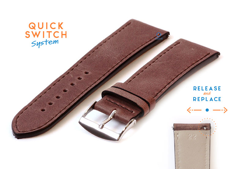Watchstrap 22mm nut leather