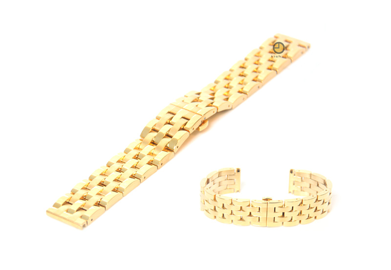 Watchstrap 18mm stainless steel gold BRT