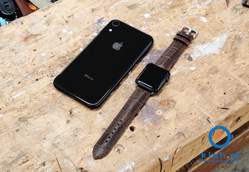 Apple Watch bandje croco leer bruin - 42/44/45mm