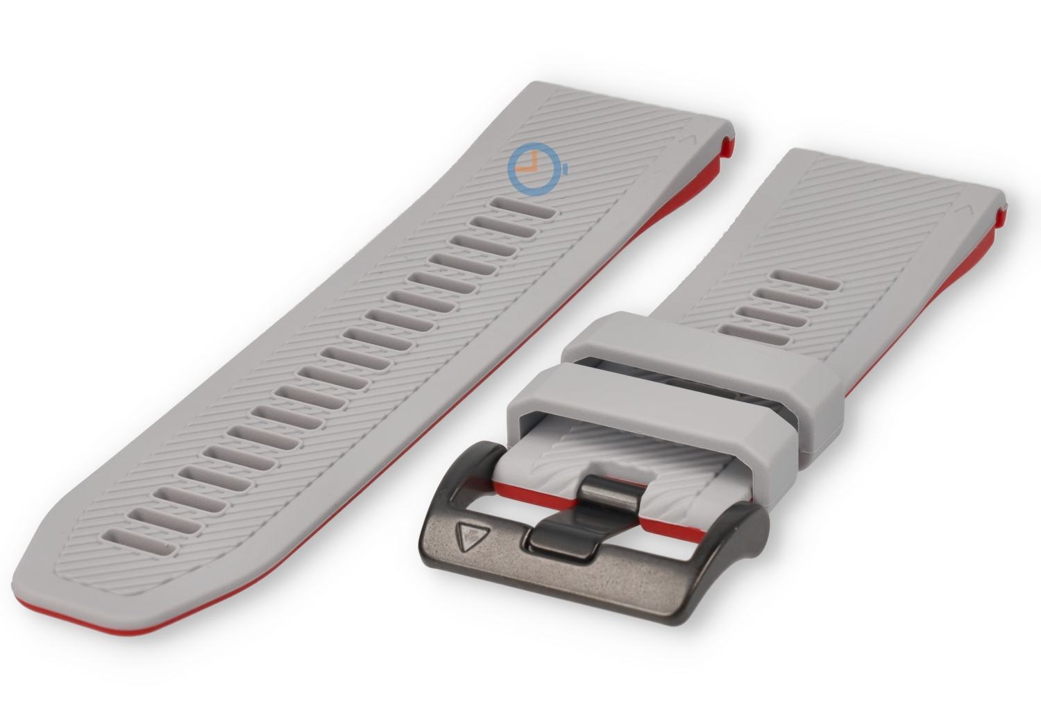 Garmin Fenix 7X soft silicone strap - grey/red- 26mm
