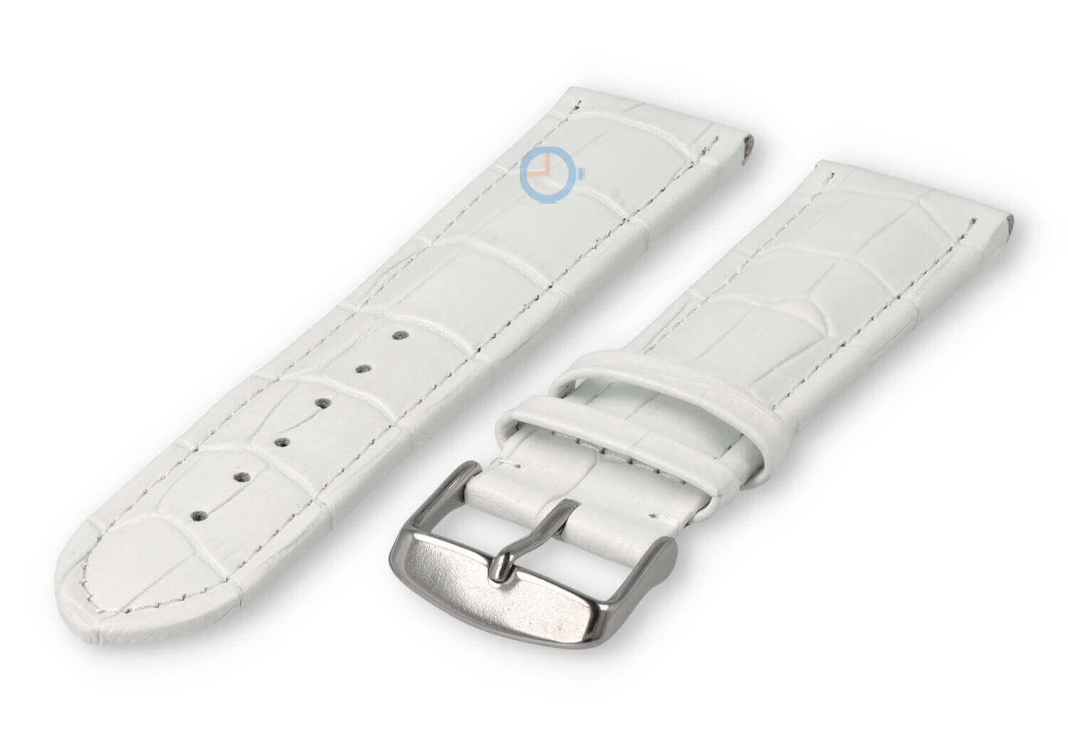 Strong calfskin watch strap - 24mm - white