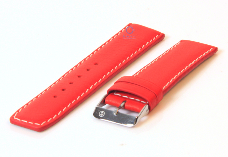 Watchstrap 24mm red leather