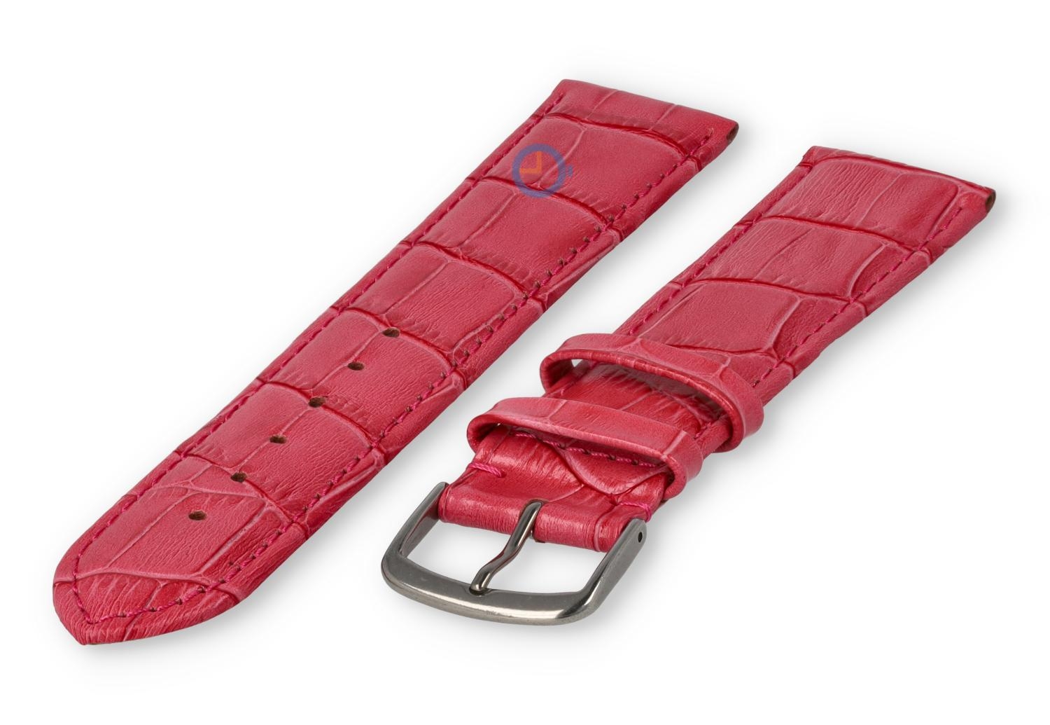Lightly padded XL watch strap - 22mm - raspberry