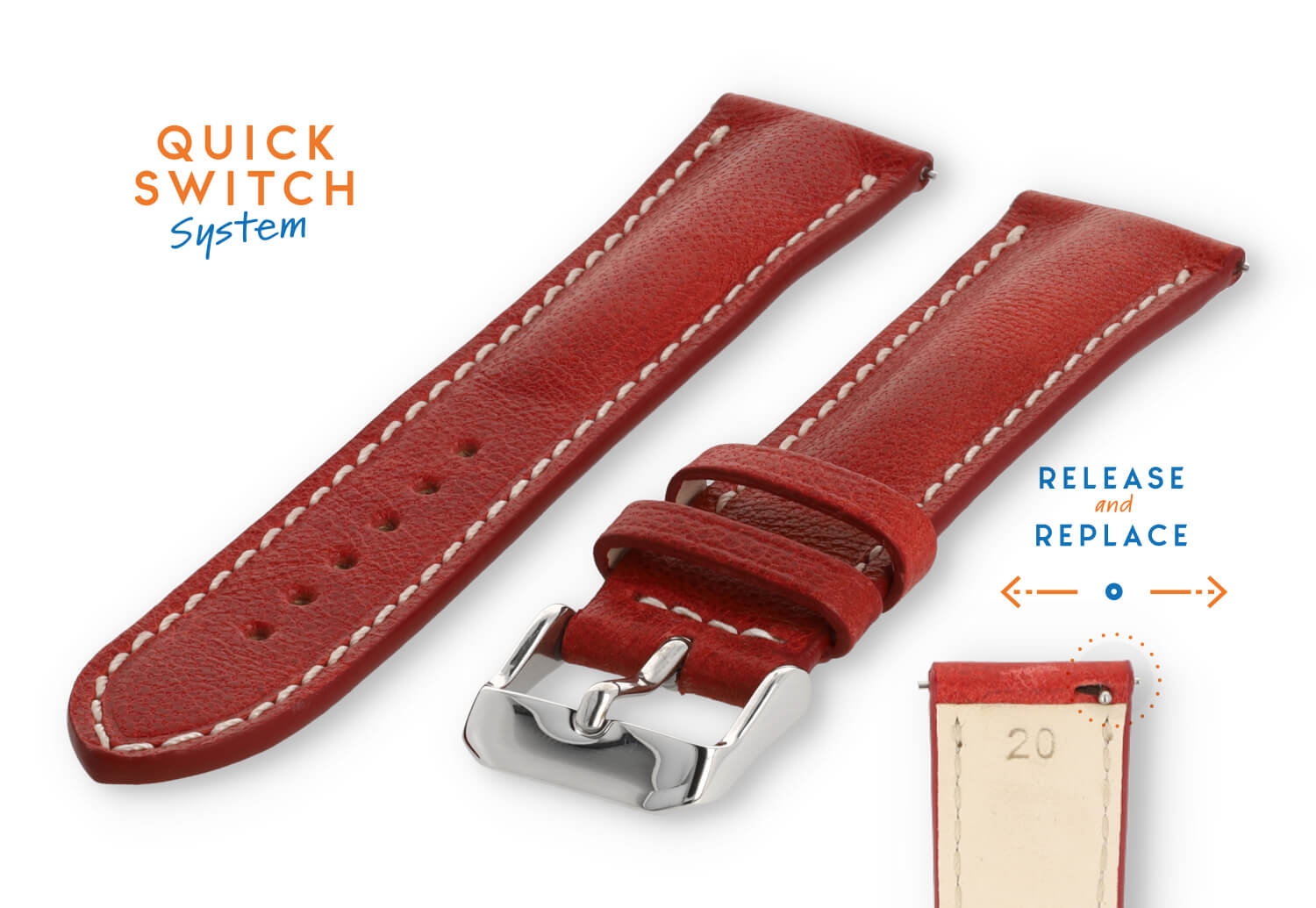 Watchstrap 20mm red