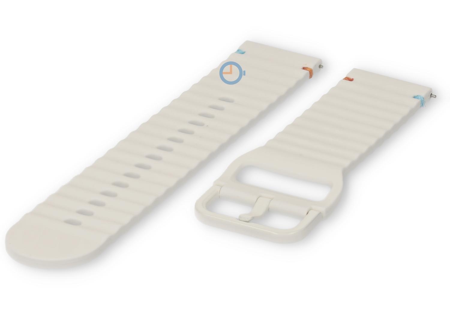 Tuck under silicone strap: 22mm white
