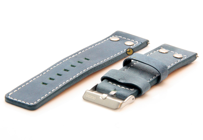 Oozoo watchstrap 24mm blue leather