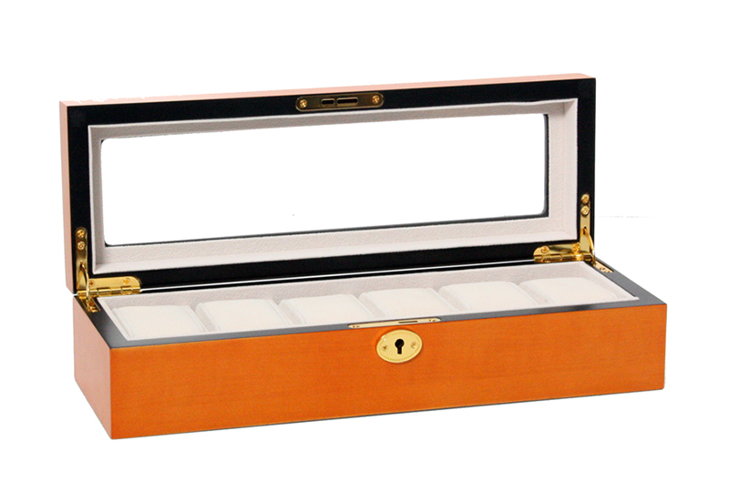 Lockable watchbox for 6 watches - oak