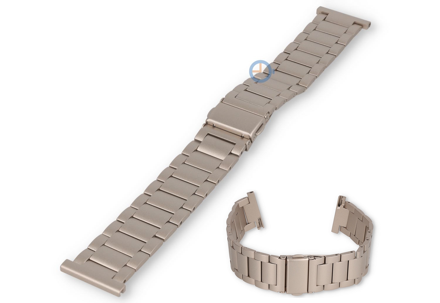 22mm matt steel linked strap - starlight