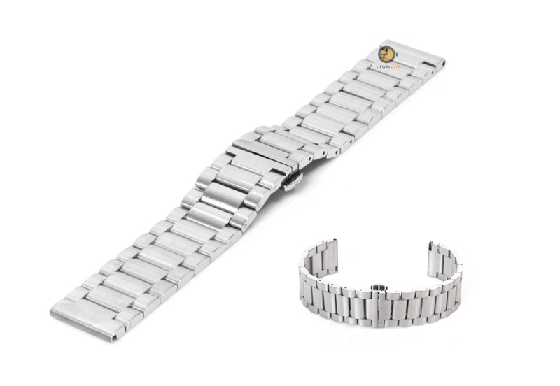Watchstrap 20mm stainless steel matt silver