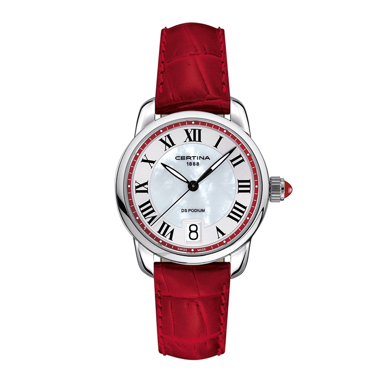 Certina leather strap C0252101642800A 16/14mm red