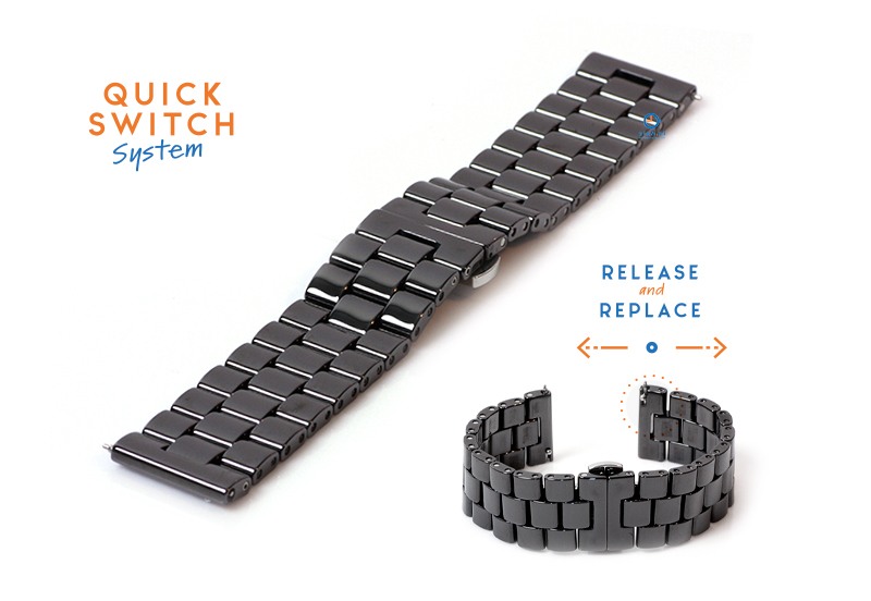 Watchstrap 22mm ceramic black