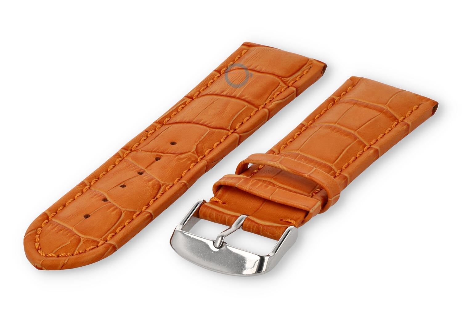 Strong calfskin watch strap - 26mm - orange