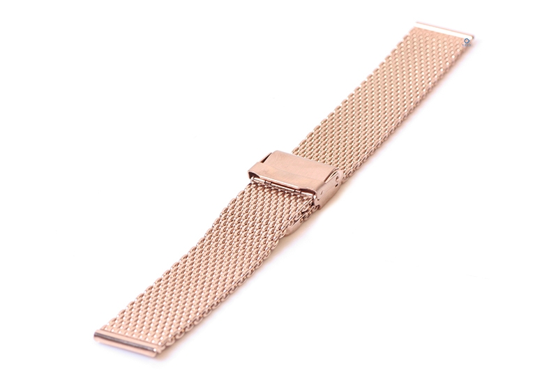 Milanese horlogeband 20mm roségoud (grof)
