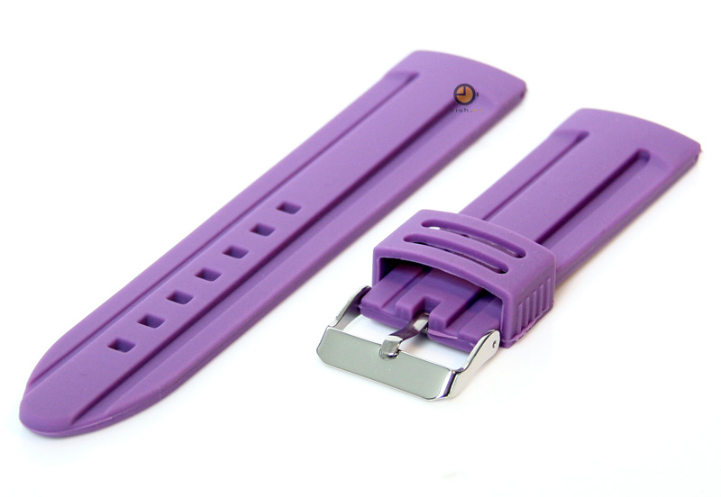 Watchstrap silicone purple 22mm