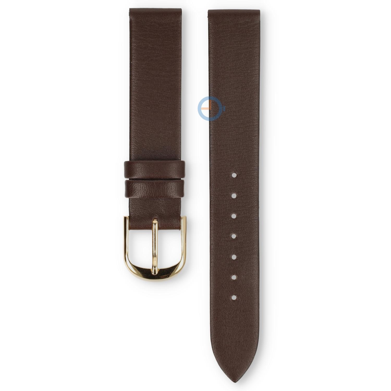 Universal 15mm brown leather watch strap - Seiko
